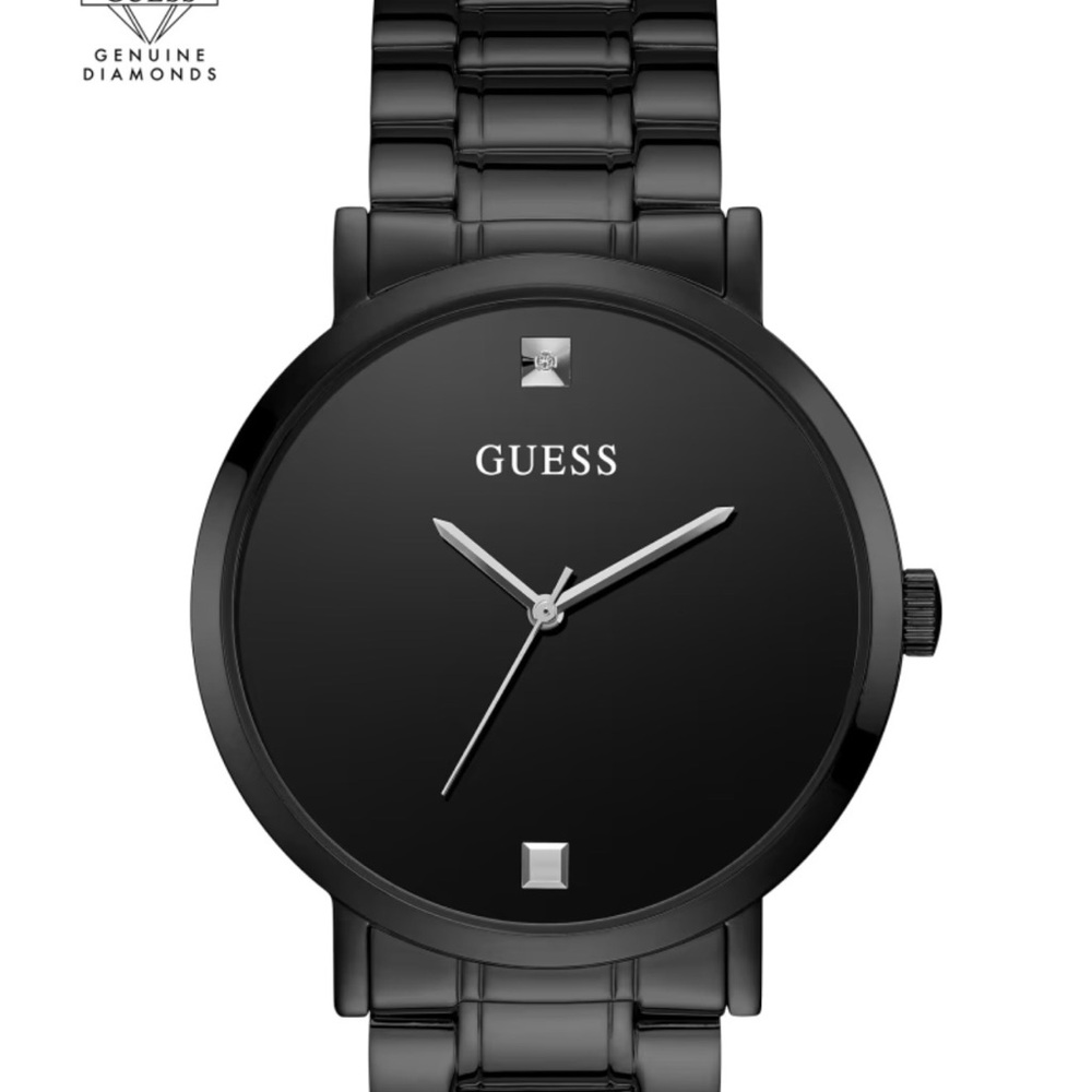 Men’s Guess Black Diamond-Accented Watch